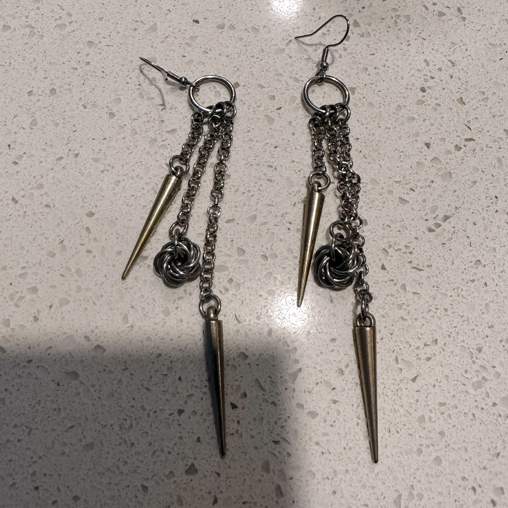 Handmade Chainmaille Spike earrings